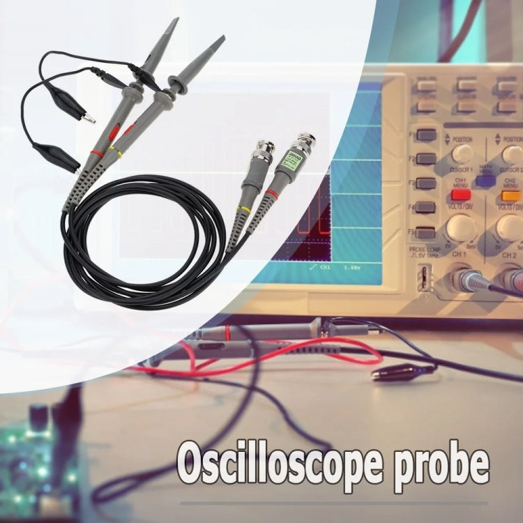 2pcs   P6100 Oscilloscope Probe DC-100MHz BNC Connectors Scope Clip Probe, P6100