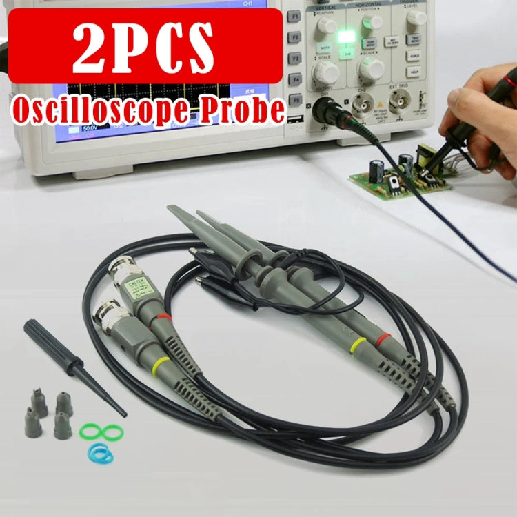 2pcs   P6100 Oscilloscope Probe DC-100MHz BNC Connectors Scope Clip Probe, P6100