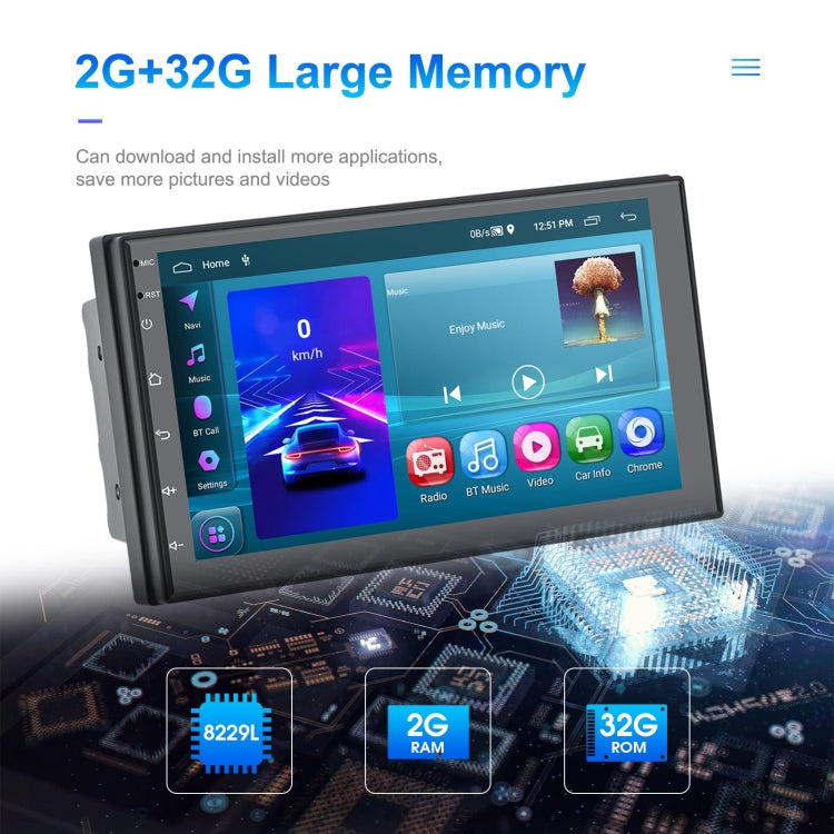 A3194 7 Inch Android 11 Central Control Carplay 2+32G Car Large Screen Navigation Reversing Video Player, Style:, Standard, Standard+AHD Camera