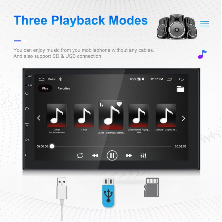 A3194 7 Inch Android 11 Central Control Carplay 2+32G Car Large Screen Navigation Reversing Video Player, Style:, Standard, Standard+AHD Camera