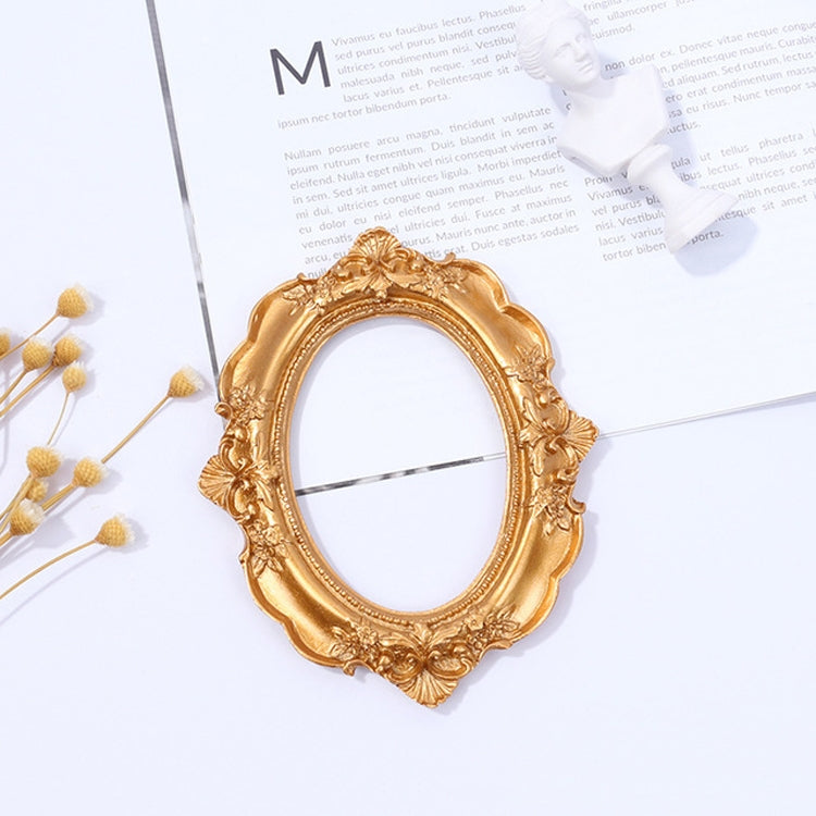 Vintage Gold Resin Mini Photo Frame Earrings Jewelry Decoration Photo Props