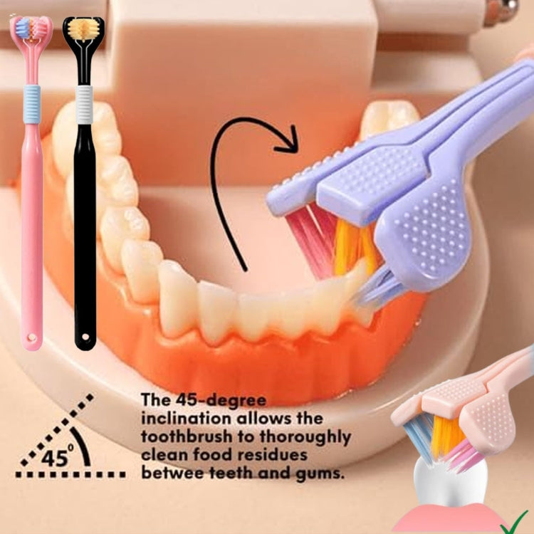 YALINA Three Sided Toothbrush Soft Hair 360 Degree V Shaped Toothbrush, 418 Adult Pink, 418 Adult Purple, A22 Kids Pink, A22 Kids Yellow, A22 Kids Blue