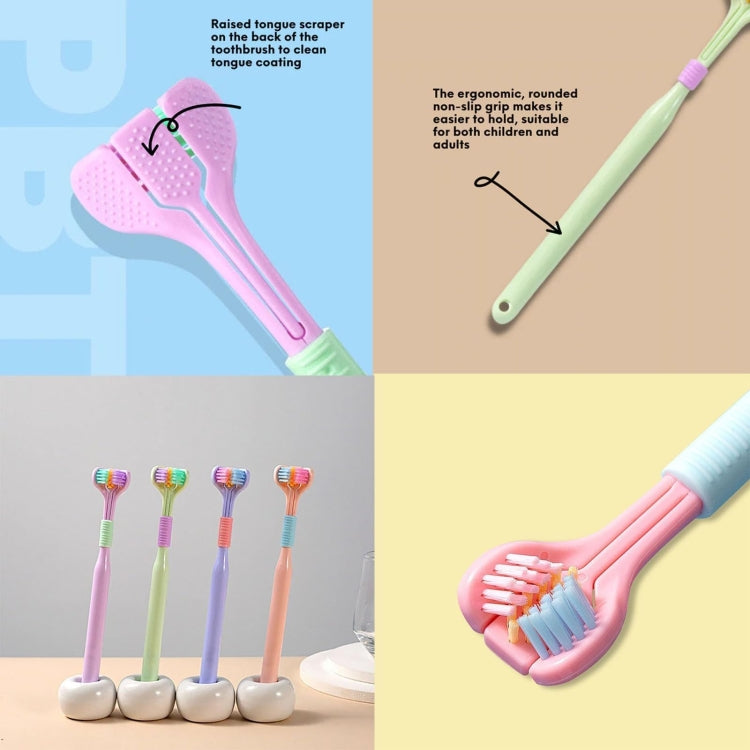 YALINA Three Sided Toothbrush Soft Hair 360 Degree V Shaped Toothbrush, 418 Adult Pink, 418 Adult Purple, A22 Kids Pink, A22 Kids Yellow, A22 Kids Blue
