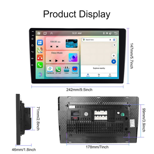 Android 13.0 Dual Butt Universal Wireless Carplay Car Navigation Center Control All-In-One Monitor