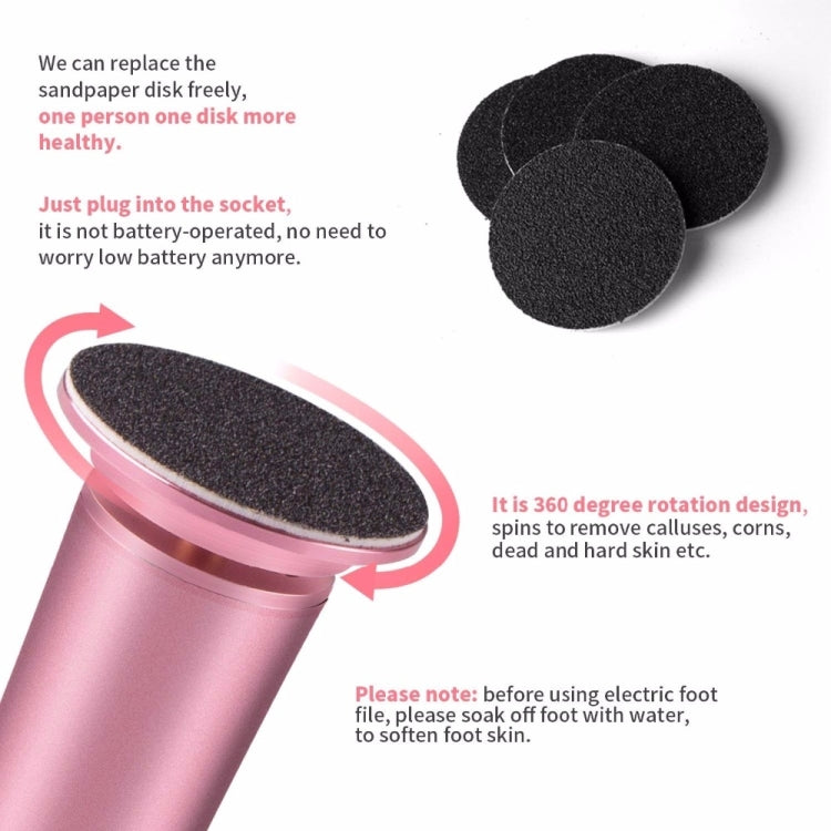 Electric Foot File Speed Adjustable Sandpaper Discs Callus Remover Pedicure Fast Remove Feet Hard Cracked Dry Dead Skin Tool, US plug, EU plug, UK plug