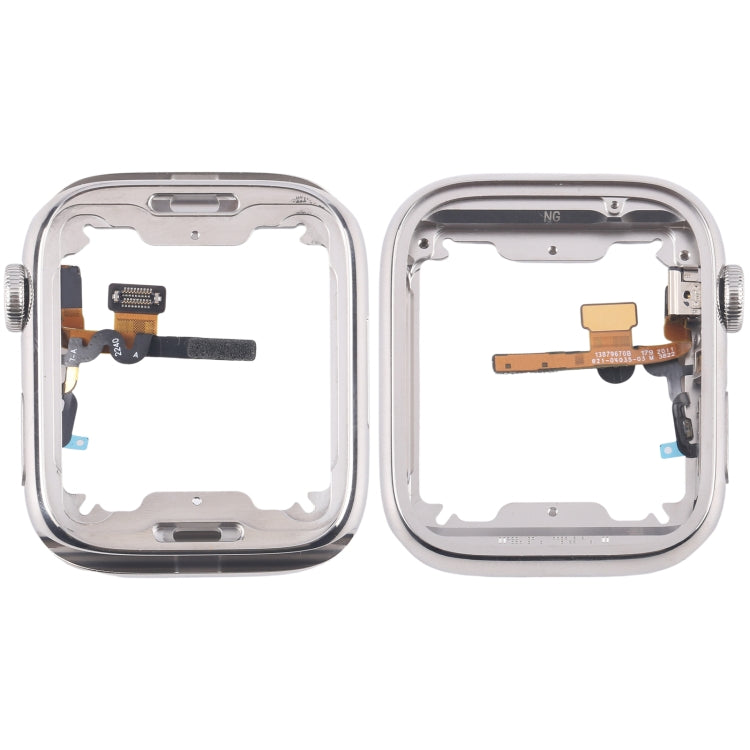 For Apple Watch Series 7 / 8 / 9 41mm LTE Stainless Steel Middle Frame Bezel Plate with Crown Spin Axis Flex Cable, For Apple Watch Series 7 / 8 / 9 41mm LTE(Stainless Steel)