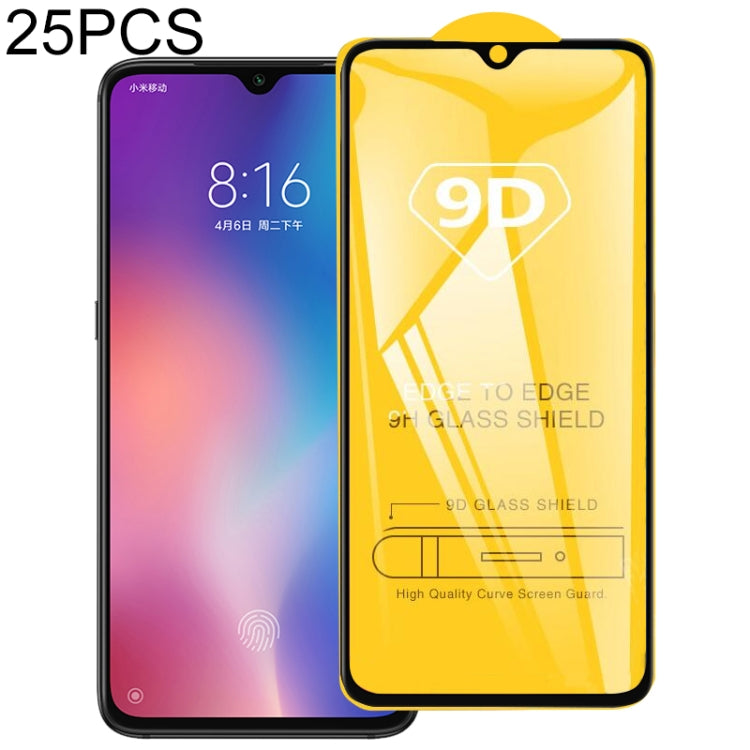 25 PCS For Xiaomi Redmi Note 8 / 8 2021 9D Full Glue Full Screen Tempered Glass Film, For Xiaomi Redmi Note 8 / 8 2021 (25 PCS)
