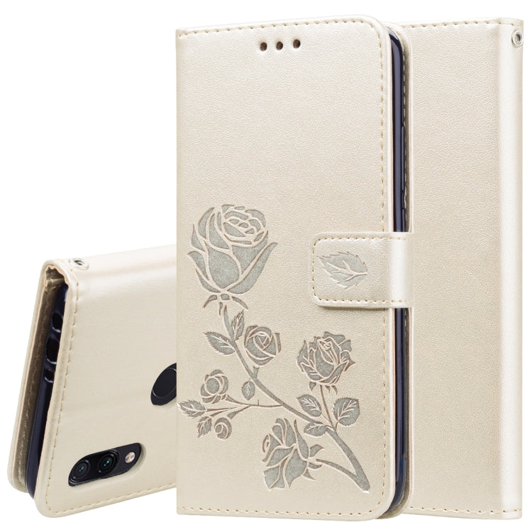 Rose Embossed Horizontal Flip PU Leather Case for Xiaomi Redmi 7, with Holder & Card Slots & Wallet, For Xiaomi Redmi 7