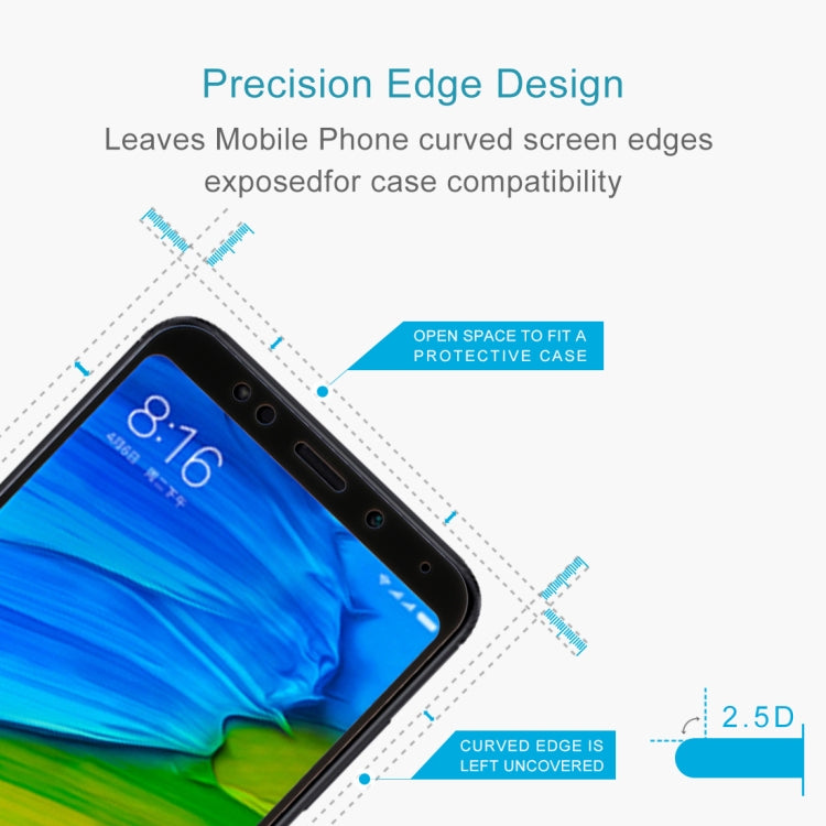 For Xiaomi  Redmi 5 Plus 9H Surface Hardness 2.5D Edge Anti-scratch Silk-screen Full Screen HD Tempered Glass Screen Protector , For Redmi 5 Plus
