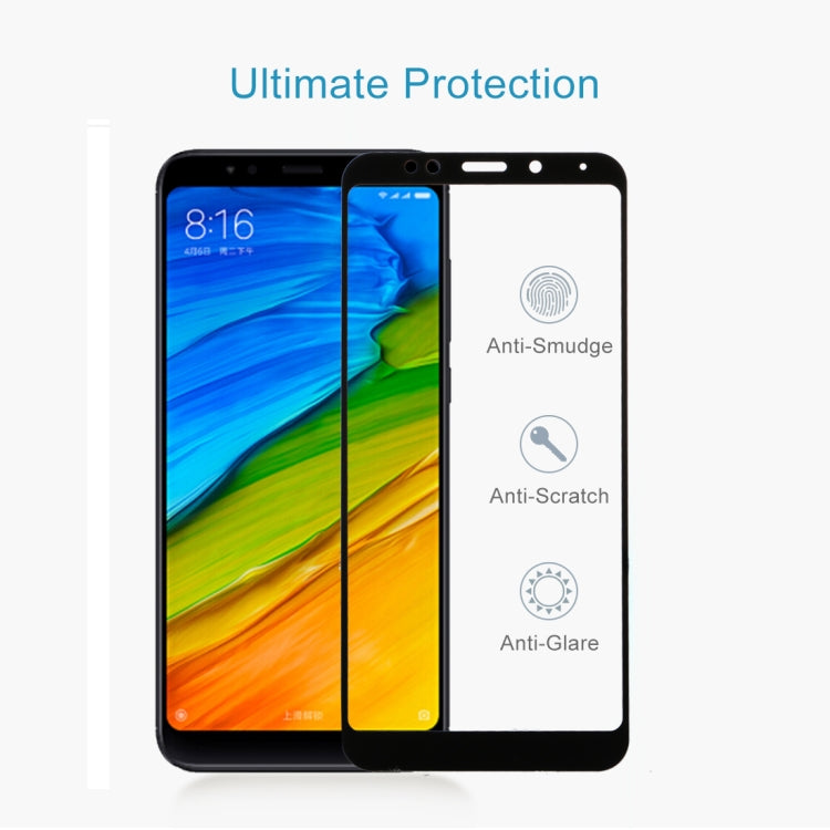 For Xiaomi  Redmi 5 Plus 9H Surface Hardness 2.5D Edge Anti-scratch Silk-screen Full Screen HD Tempered Glass Screen Protector , For Redmi 5 Plus