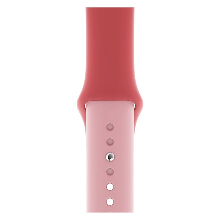 Double Colors Silicone Watch Band for Apple Watch Series 3 & 2 & 1 38mm (White+Red)