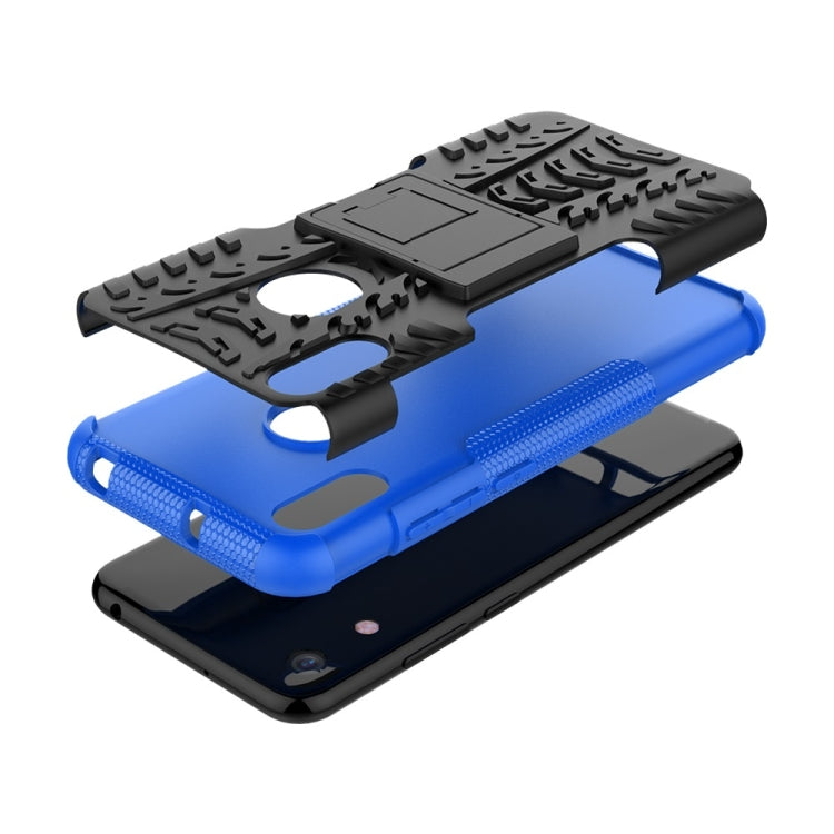 Tire Texture TPU+PC Shockproof Phone Case for Huawei Honor 8A / Y6 2019, with Holder, For Honor 8A