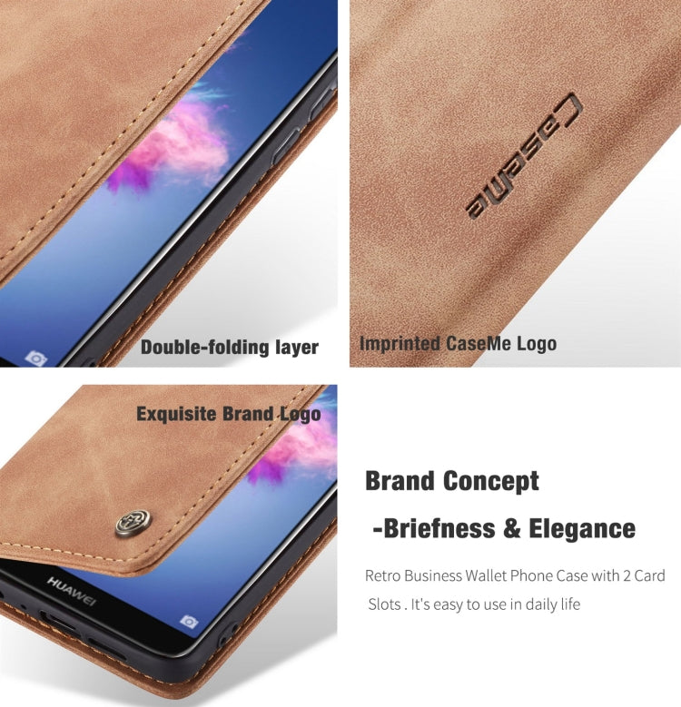 CaseMe Multifunctional Retro Frosted Horizontal Flip Leather Case for Huawei P Smart / Enjoy 7S /  Honor 9 Lite, with Card Slots & Holder & Wallet, For Huawei P Smart