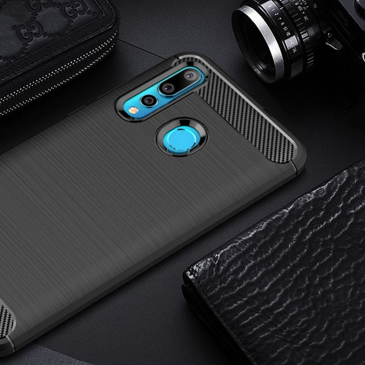 Brushed Texture Carbon Fiber Shockproof TPU Case for Huawei Nova 4, For Huawei Nova 4
